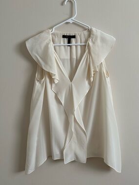 BCBG Silk Ruffle Top